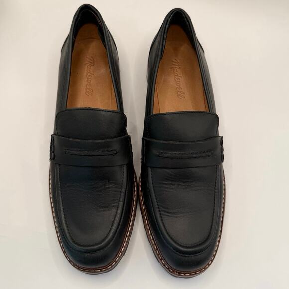 Madewell Shoes - Madewell The Corinne Lugsole Loafers Black Leather Chunky Platform 8 Worn Once